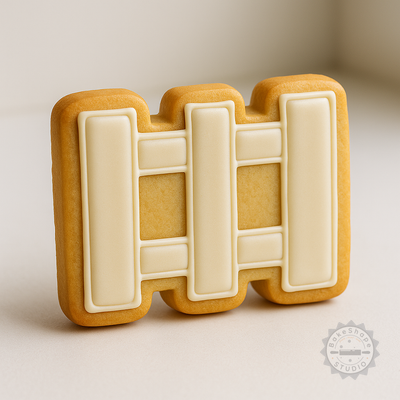 Decorated example 1 of Fence Shape Cutter & Stamp Set, 6 Pieces for Cookies & Fondant, Safety Rail, Park Fence Design