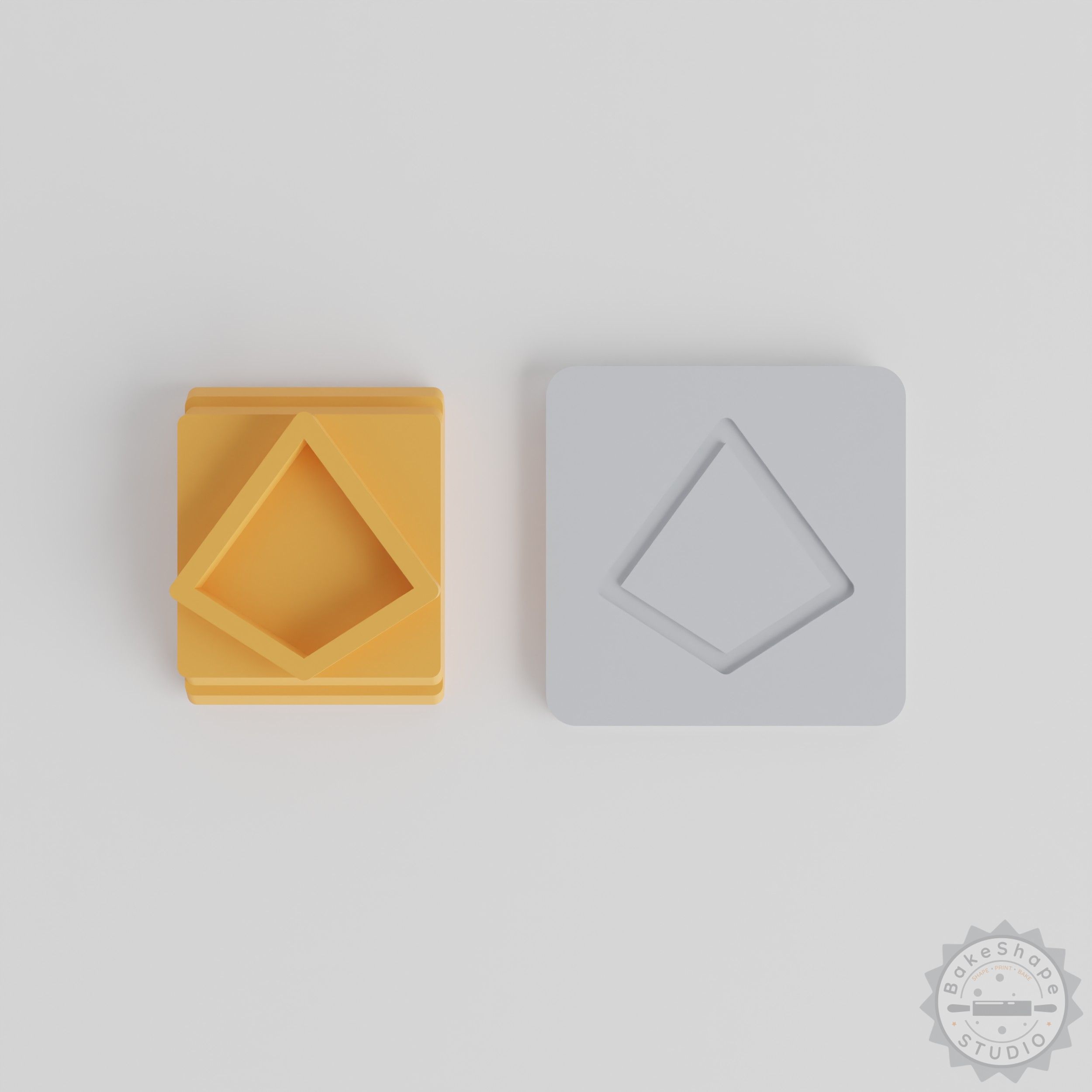 Diamond Stamp Tile Set for Clay, Cookies, Fondant - 5 Sizes: 20-40mm Geometric Rhombus Design