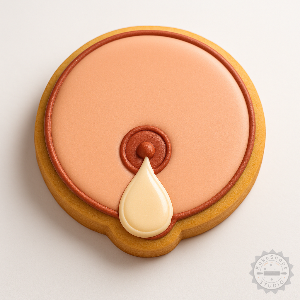 Decorated example 1 of Breast Shape Cookie Cutter & Stamp Set, Perfect for Fondant, 6-Piece Pack in S/M/L Sizes