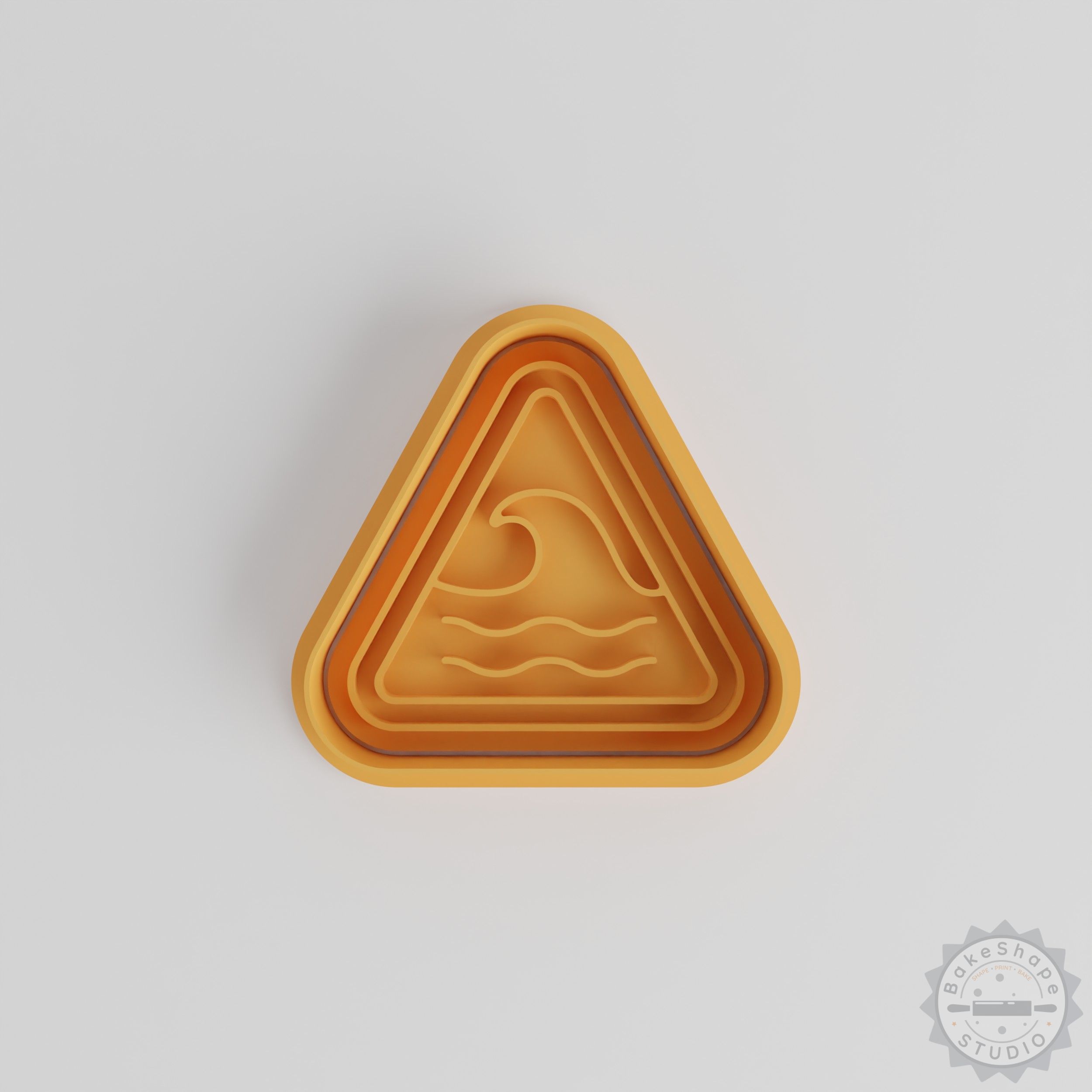 Wave Warning Cookie Cutter and Stamp Set, Versatile Ocean-Themed Fondant Shape Kit, 6-Piece Collection - S/M/L Sizes