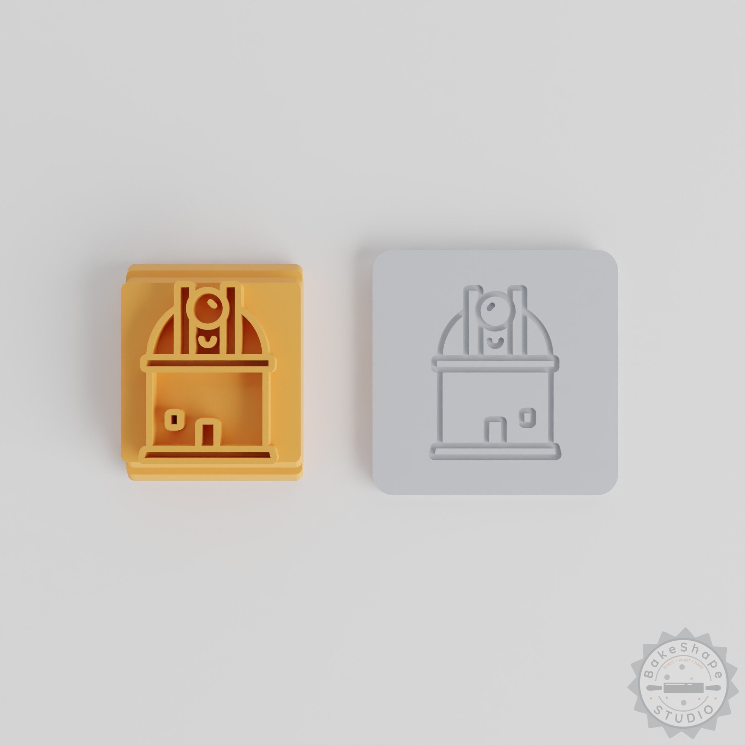 Telescope Stamp Tile Set, 5 Sizes, Perfect for Clay and Baking, Astronomy Design