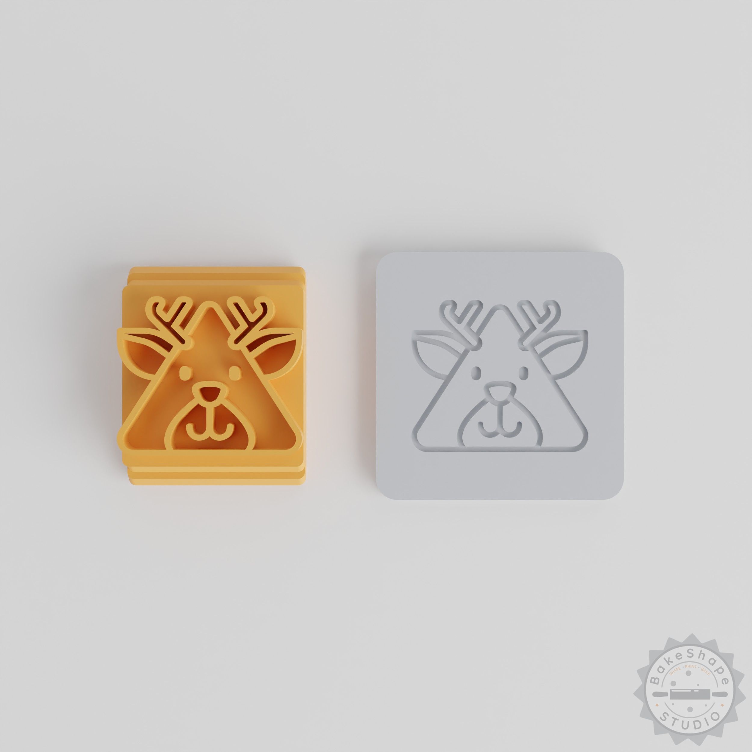 Reindeer Stamp Tile Set, 5 Sizes, Perfect for Clay and Cookie Crafting