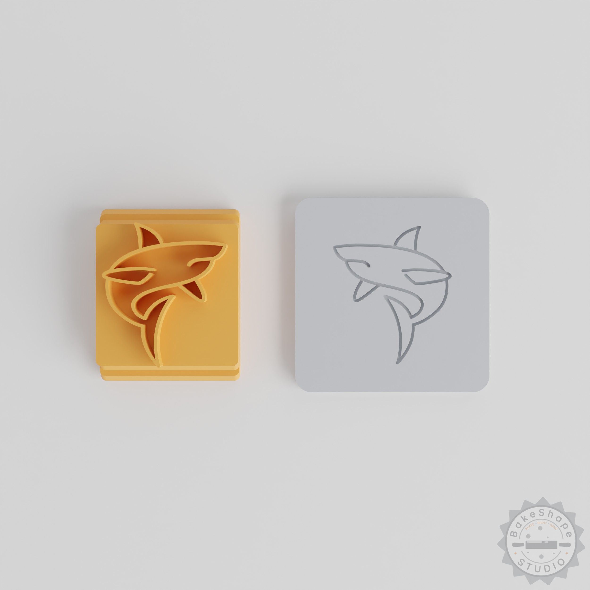 Shark Stamp Tile Set, 5 Sizes, Perfect for Clay, Cookies, Fondant, Animal Design, Ocean Predator, Crafting Tool