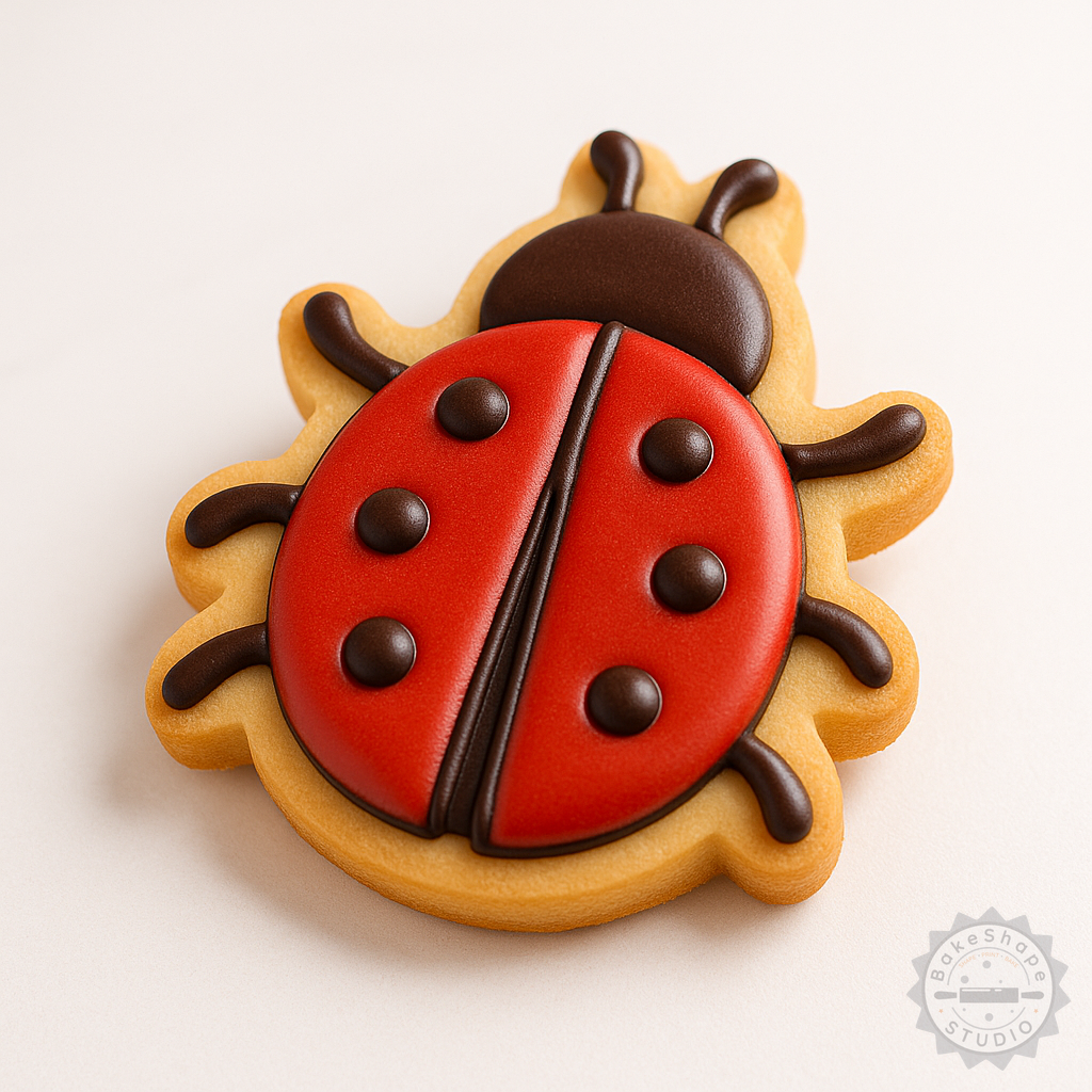 Decorated example 1 of Bug Cookie Cutter and Stamp Set, 6-Piece Insect Shape Cutters for Easter and Spring Baking