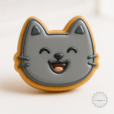 Decorated example 1 of Laughing Cookie Cutters, 6-Piece Set, Funny Shape Stamp for Fondant and Cookies, Joyful S/M/L Designs