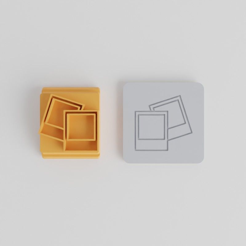 Polaroids Stamp Tile Set, 5 Sizes for Clay, Cookies, Fondant Crafting