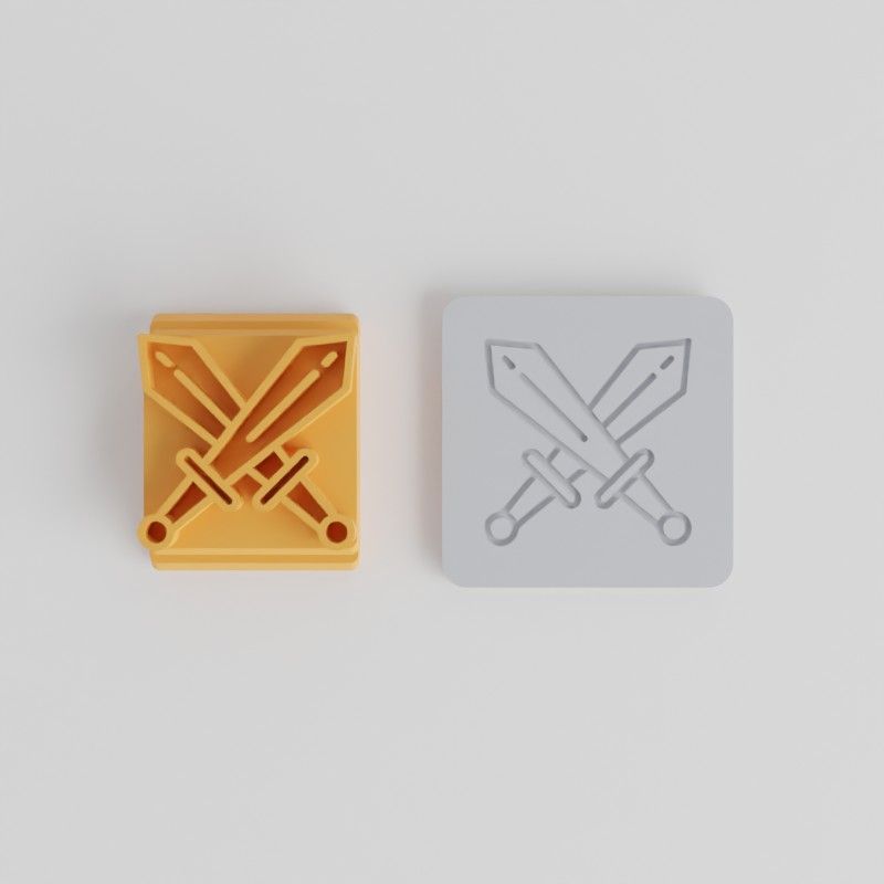 Two Swords Stamp Tile Set, 5 Motif Sizes for Clay & Fondant, Perfect for Crafts