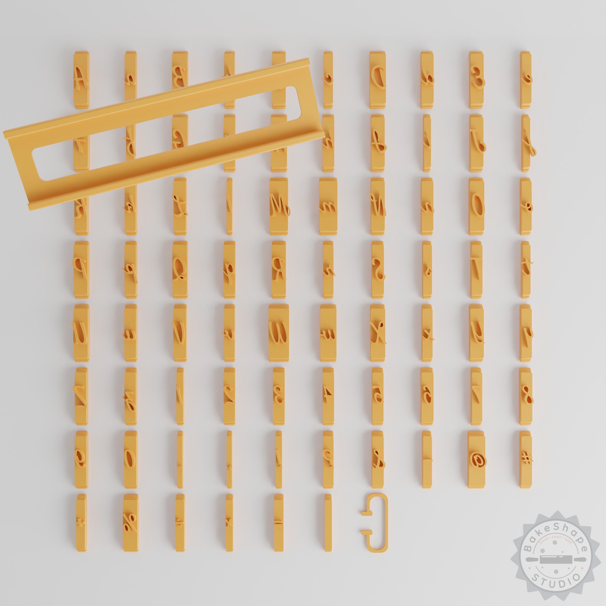 Satisfy Font Tiles Set for Clay, Cookies & Fondant, 1/2" Font Size, 80 Pieces
