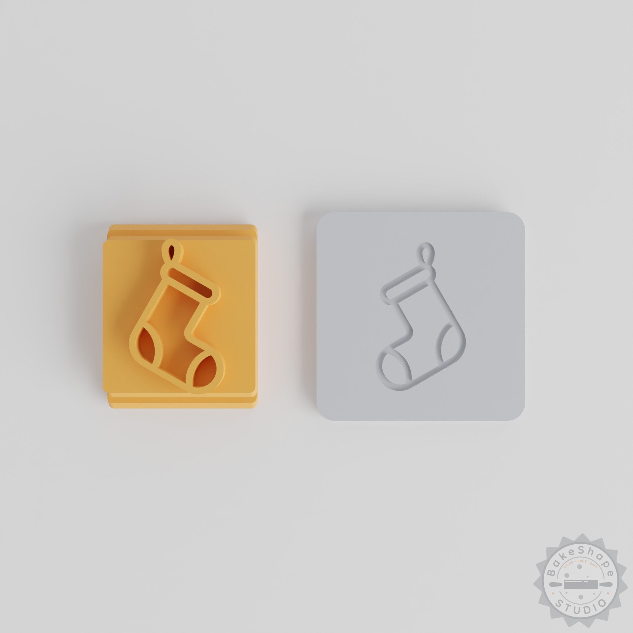 Christmas Stocking Stamp Tile Set, 5-Piece for Clay and Cookies with Various Motif Sizes