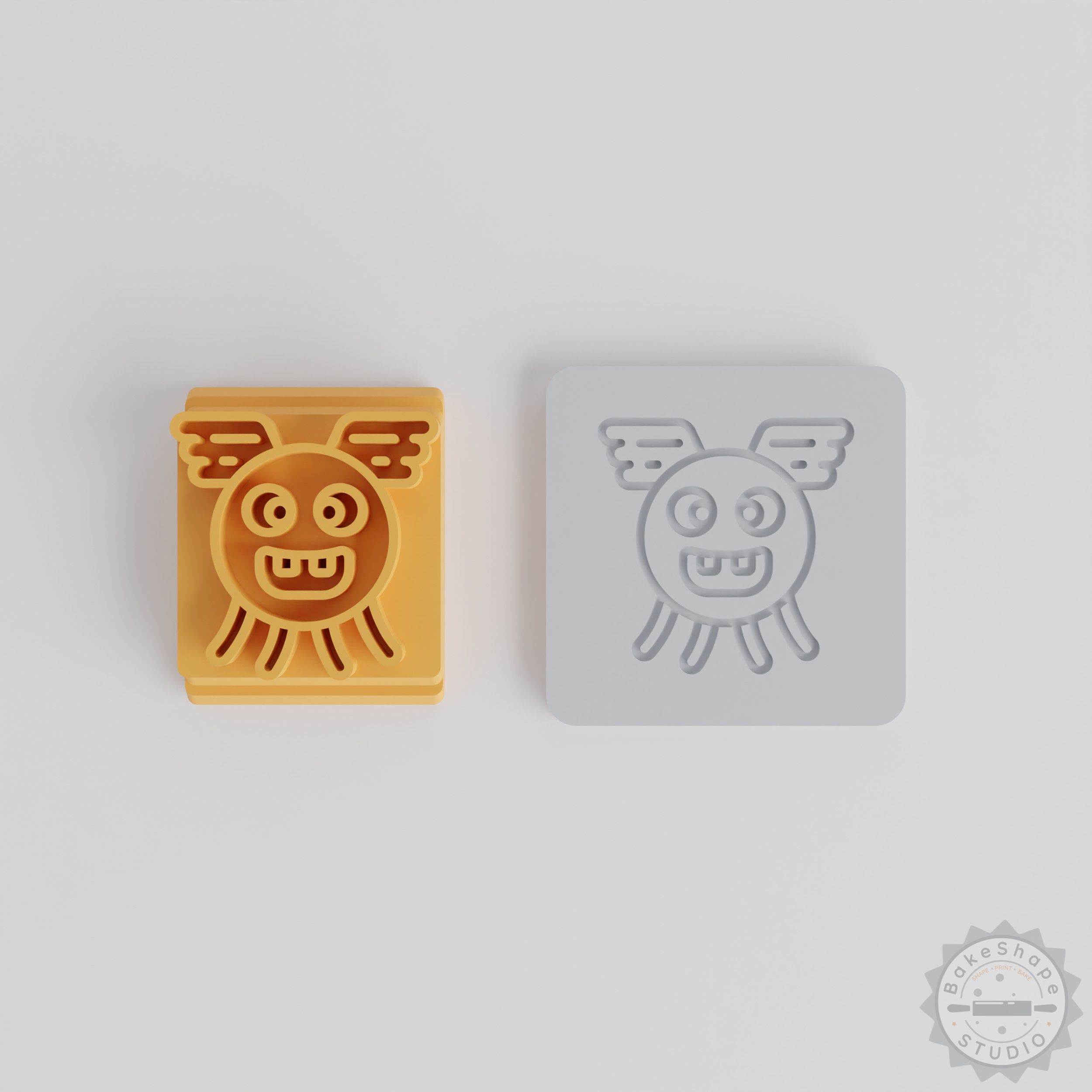 Flying Bug Monster Stamp Tile Set, 5 Sizes, Clay Fondant Cookie Mold