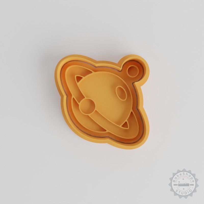 Saturn Cookie Cutter Set, Shape Stamp, Fondant, 6-Piece, S/M/L, Ringed Planet Design