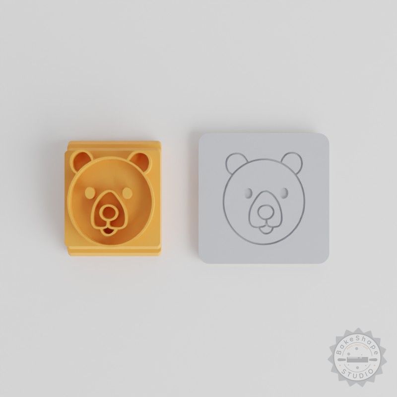 Bear Stamp Tile Set, 5 Sizes, Perfect for Clay or Cookies, Wildlife Motif