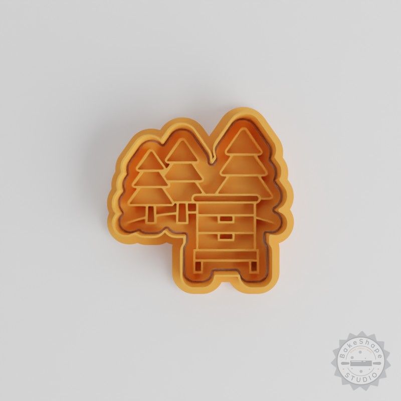 Apiary Farm Honey Shape Cutter and Stamp Set for Cookies and Fondant, 6-Piece S/M/L Sizes