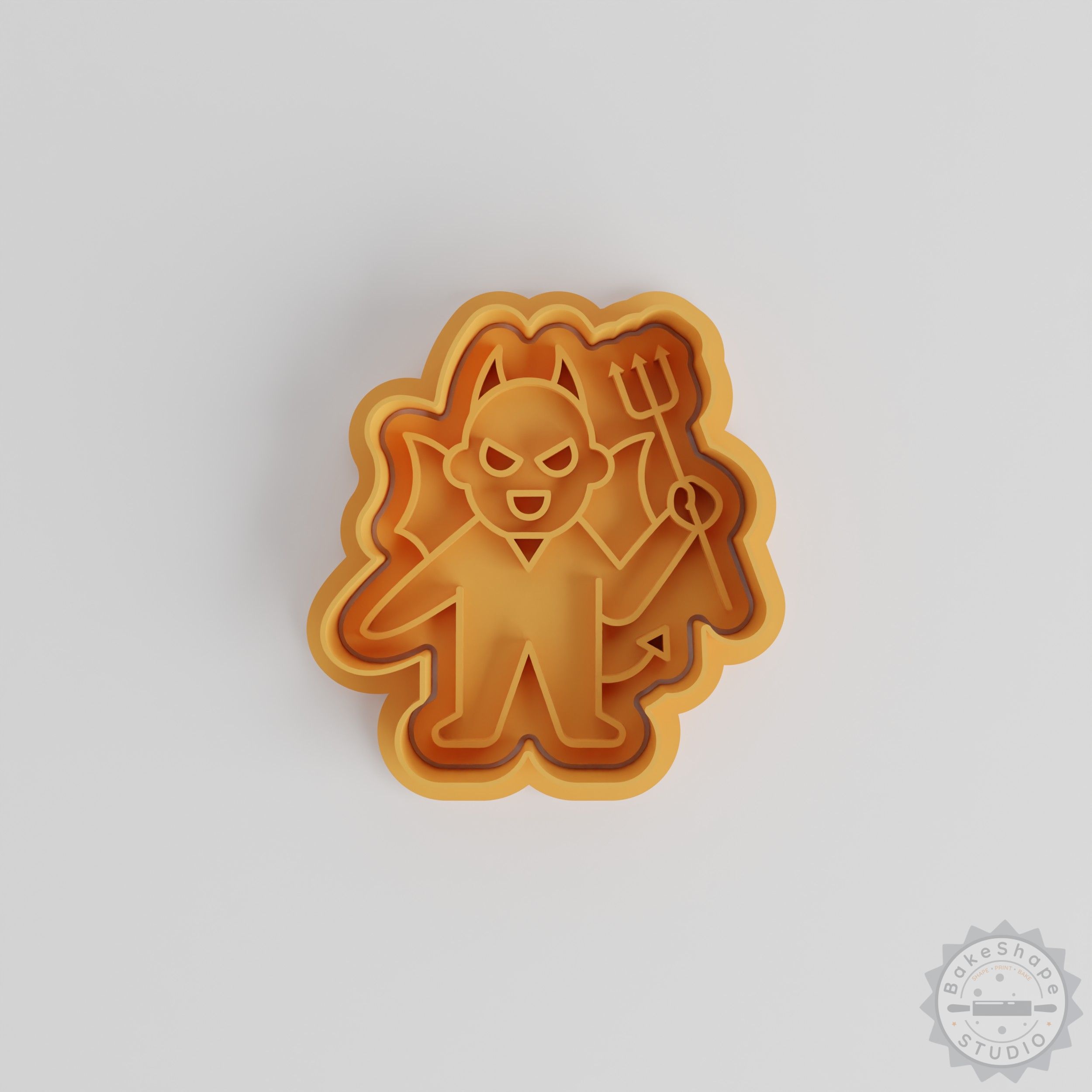 Halloween Devil Cookie Cutter Stamp Set, 6 Pcs, Demon Shape, Perfect for Fondant and Cookies