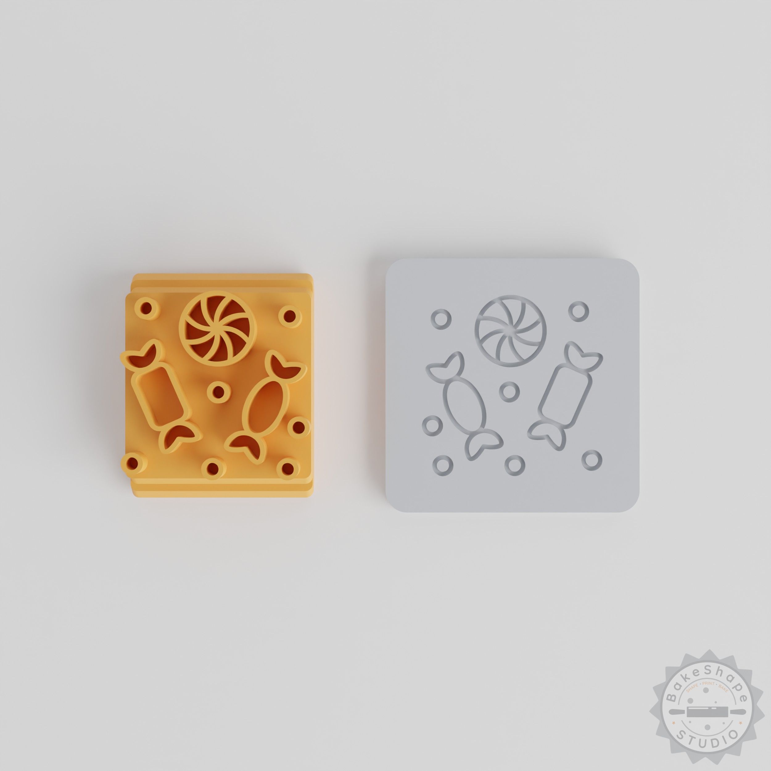 Candy Stamp Tile Set, 5 Sizes, Ideal for Clay, Cookie and Fondant Crafting