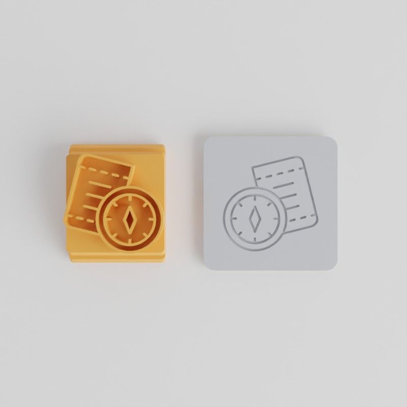 "Passport Stamp Tile Set for Clay, Cookies, Fondant – 5 Unique Motif Sizes"