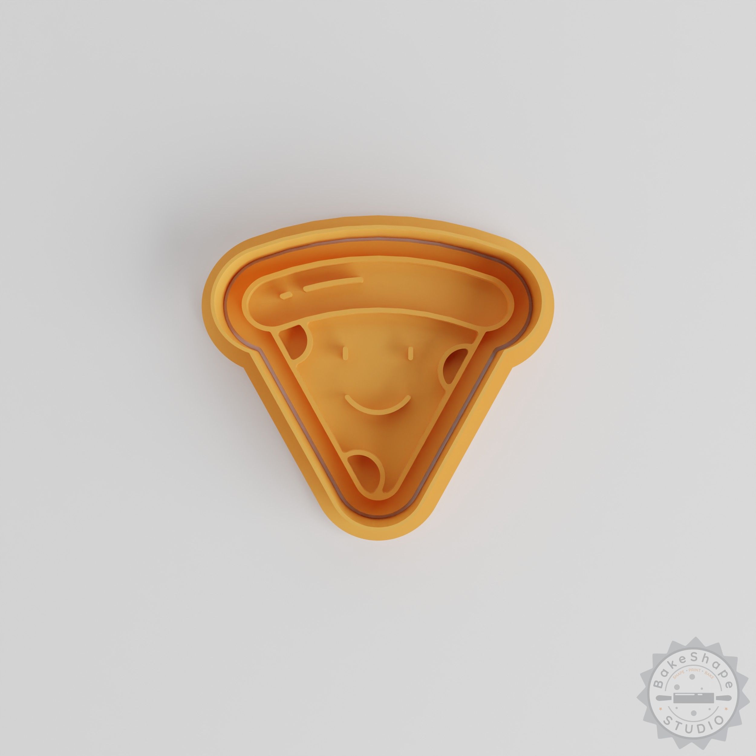 Kawaii Pizza Shape Cutter & Stamp, Cookie & Fondant Tool Set, 6-Piece Kit with S/M/L Sizes