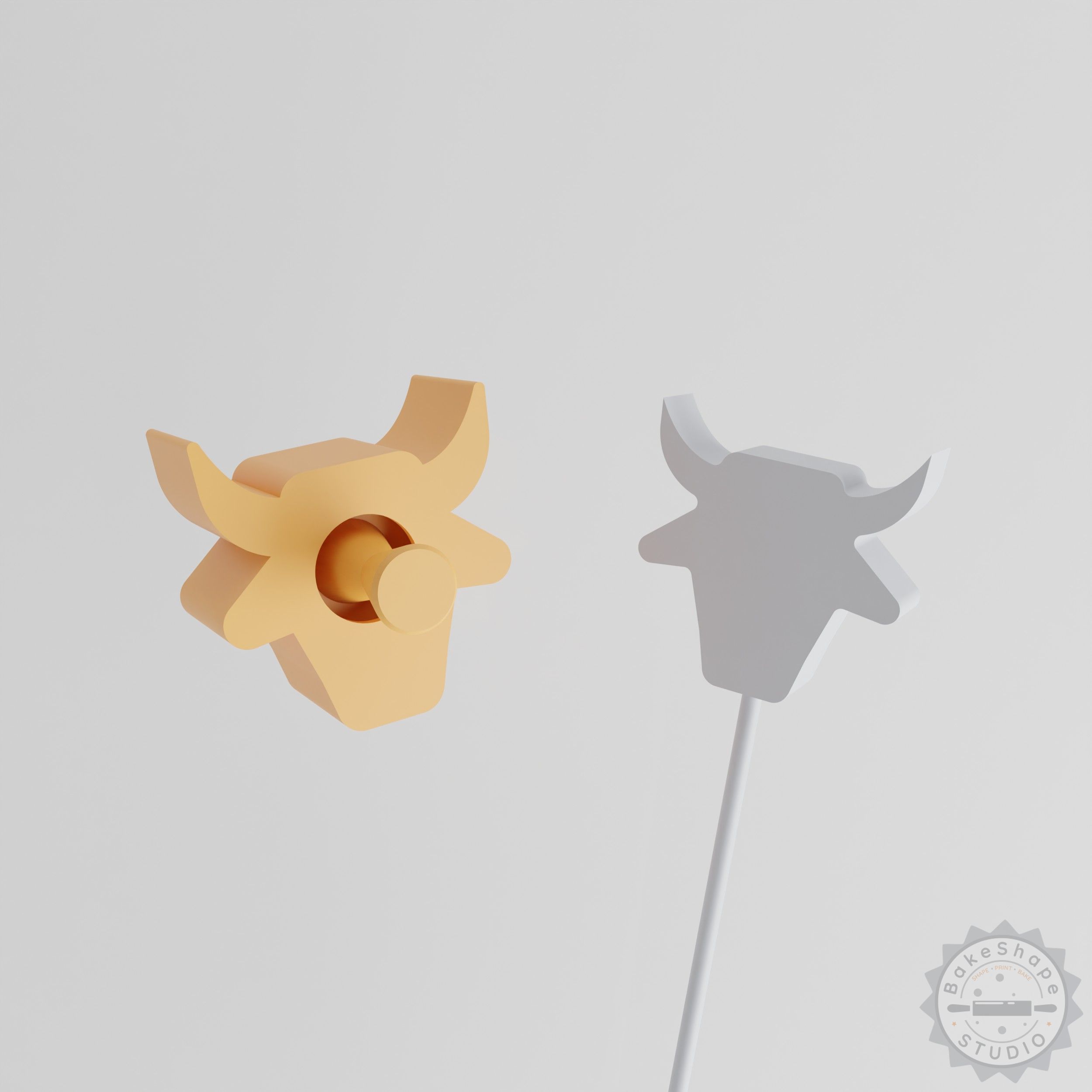 Animal Cake Pop Mold, Ox Design, 2-Piece Baking Set for Fun Farm-themed Desserts