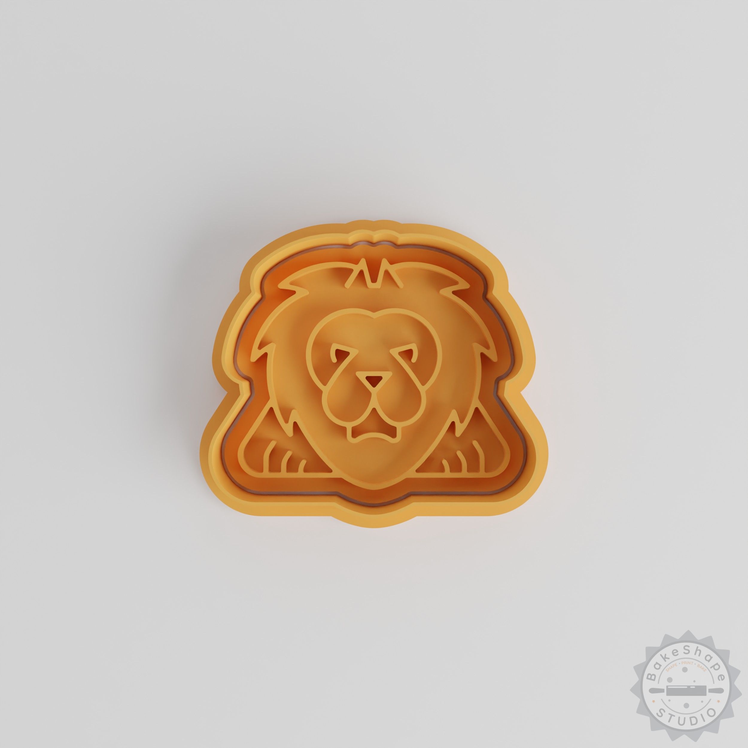 Lion Shape Cookie Cutter, Stamp Set, 6-Piece, Animal Wildlife Design, Perfect for Cookies, Fondant