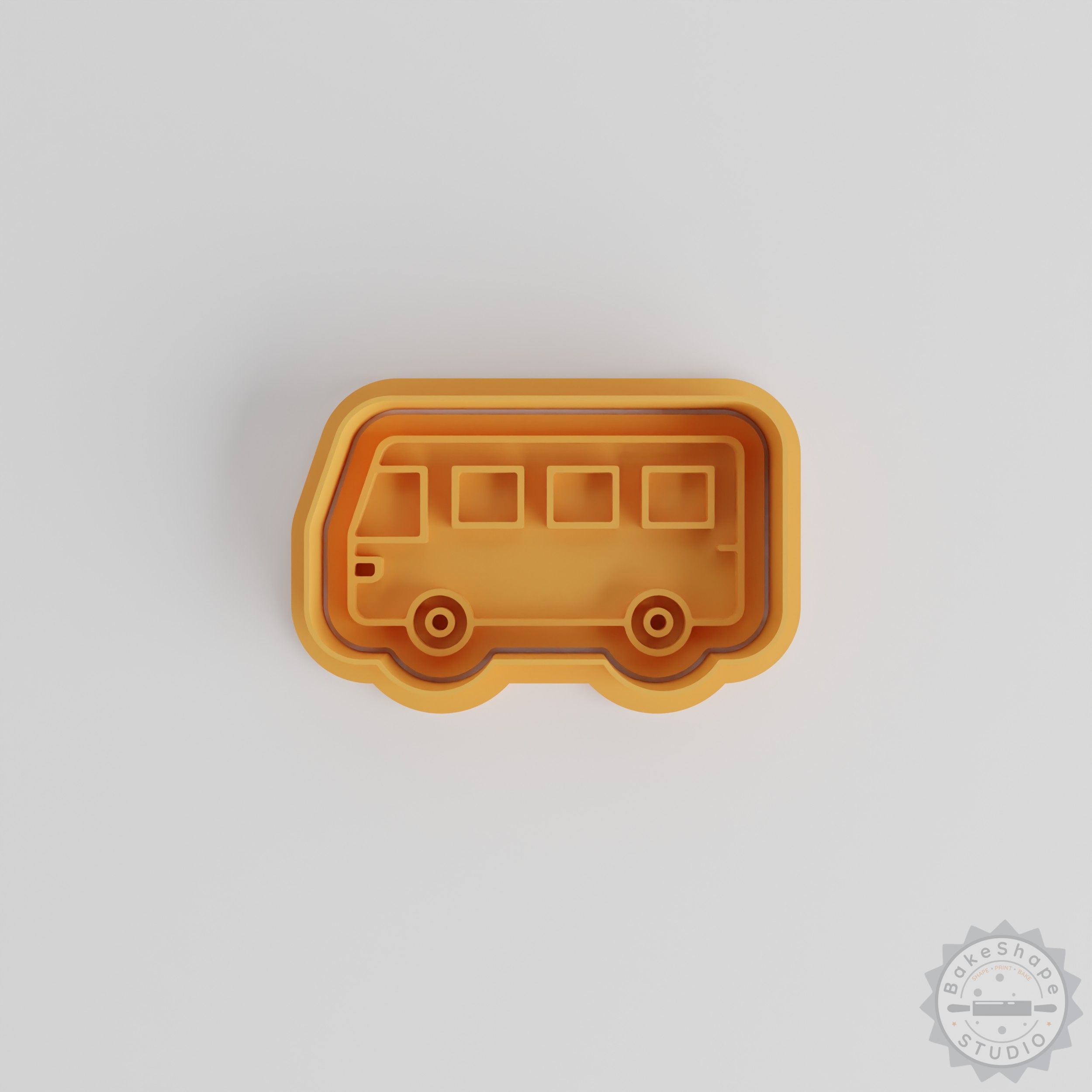 Bus Shape Cutter & Stamp Set, Perfect for Cookies & Fondant, S/M/L Sizes, 6-Piece Pack