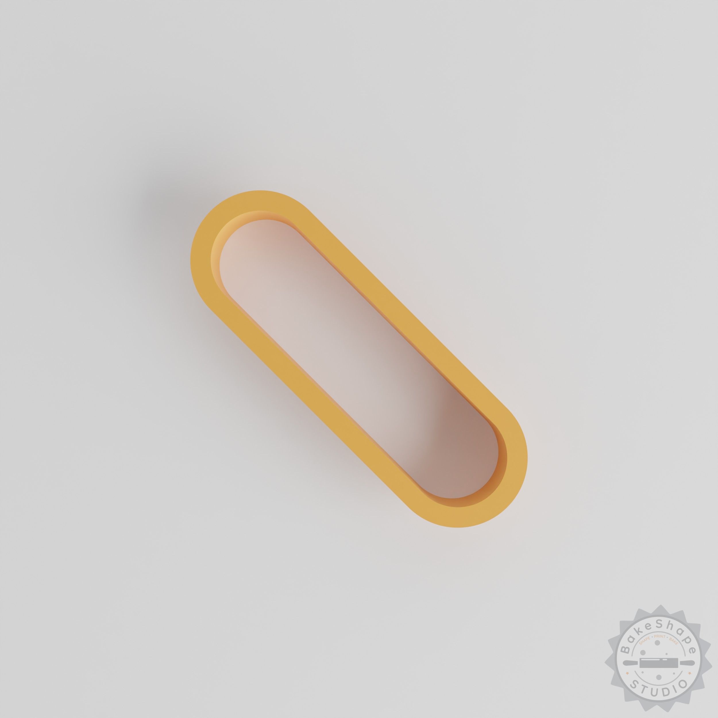 Rounded rectangle shape cutter set STL for precise cookie, fondant, and clay cutting in multiple sizes