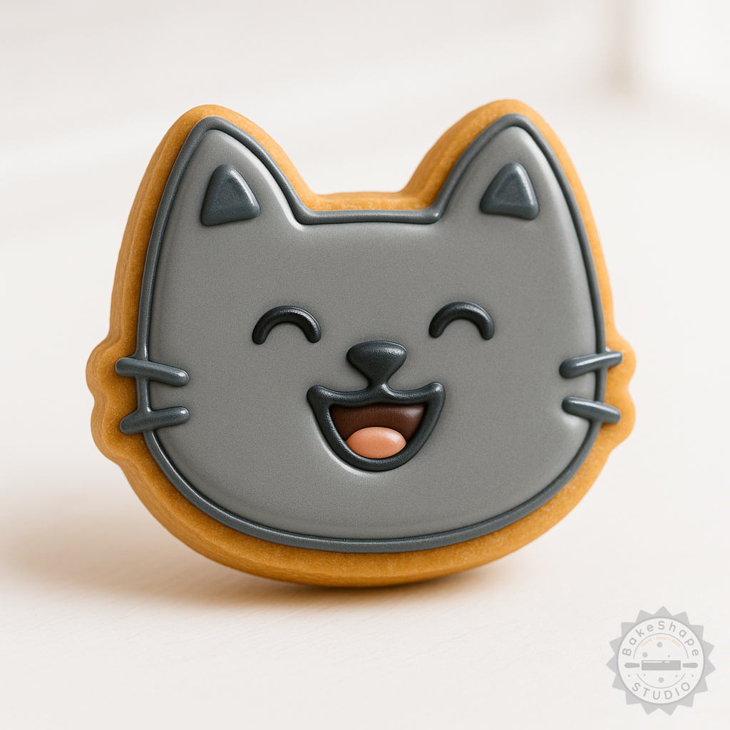 Decorated example 1 of Laughing Cookie Cutters, 6-Piece Set, Funny Shape Stamp for Fondant and Cookies, Joyful S/M/L Designs