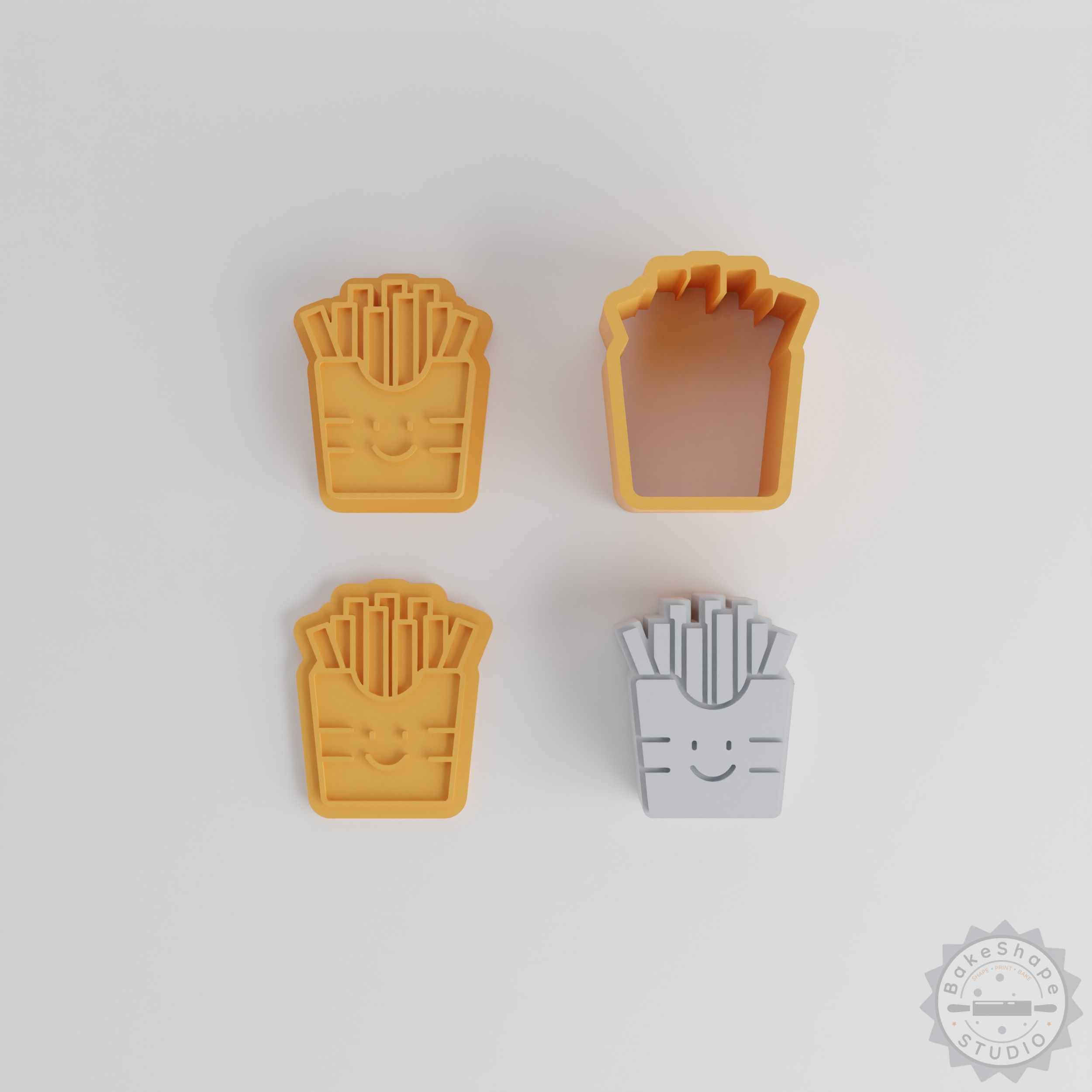 Kawaii Fast Food French Fries Bath Bomb Mold Set, 12 Pieces, XS/S/M/L Sizes