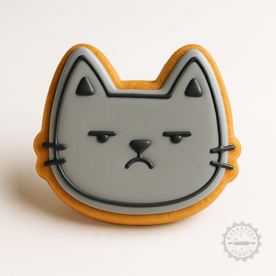 Decorated example 1 of Annoyed Cookie Cutter and Stamp Set, 6-Piece, Shapes for Cookies and Fondant, S/M/L Sizes
