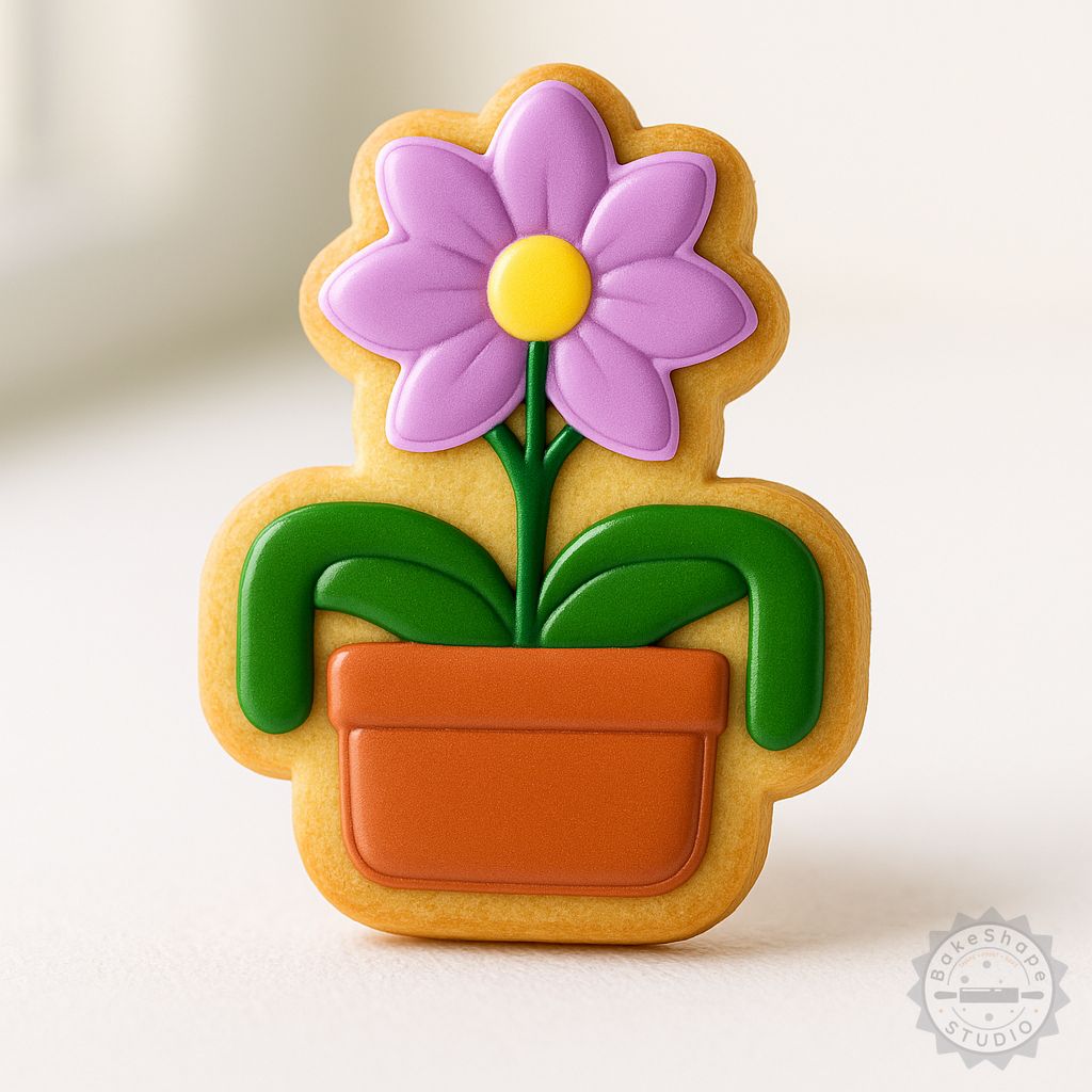 Orchid shape cookie cutter and stamp set STL for 3D printing cookie and fondant decoration