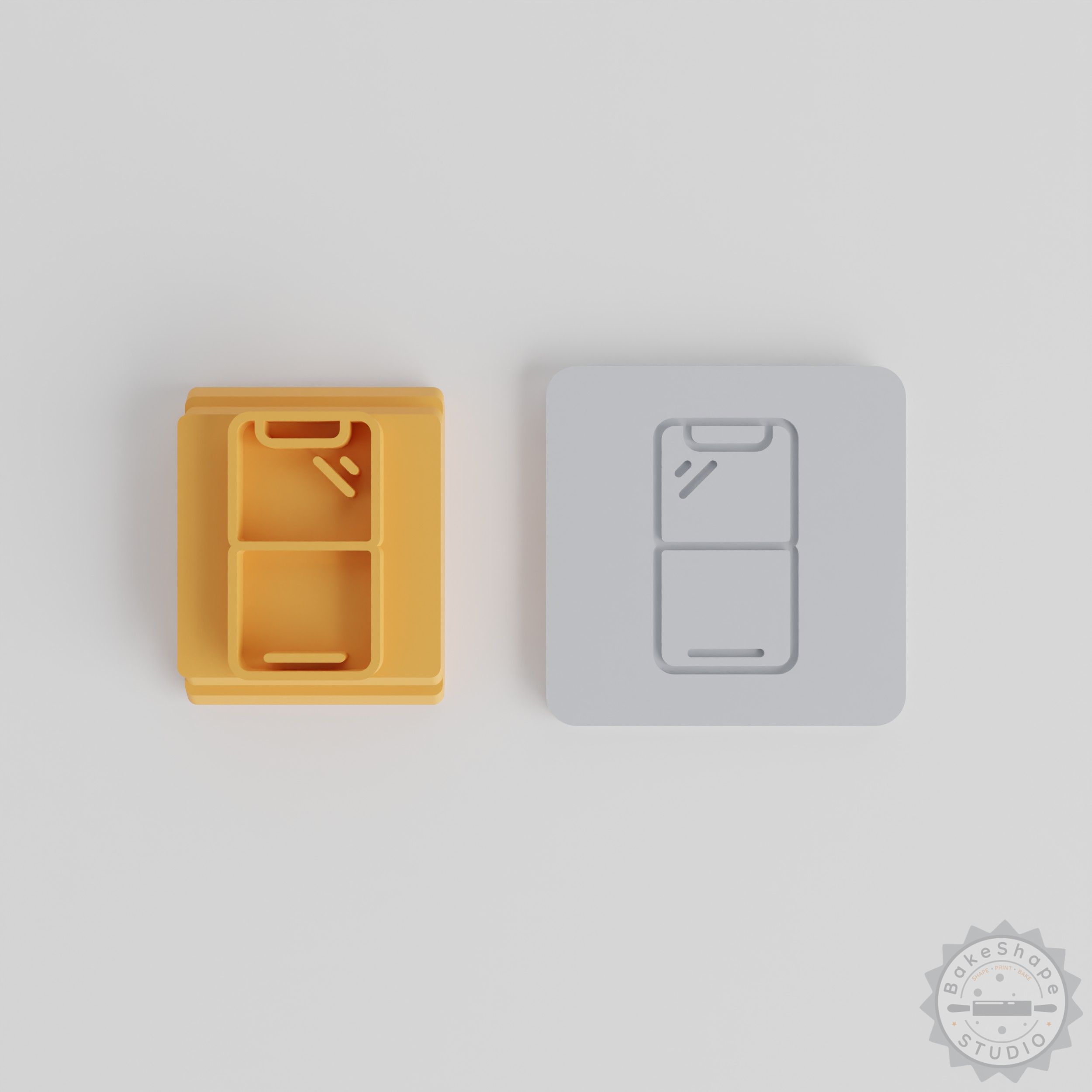 Flip Smart Phone with Stamp Tile Motif, Multi-Size Tool for Clay, Cookies, Fondant