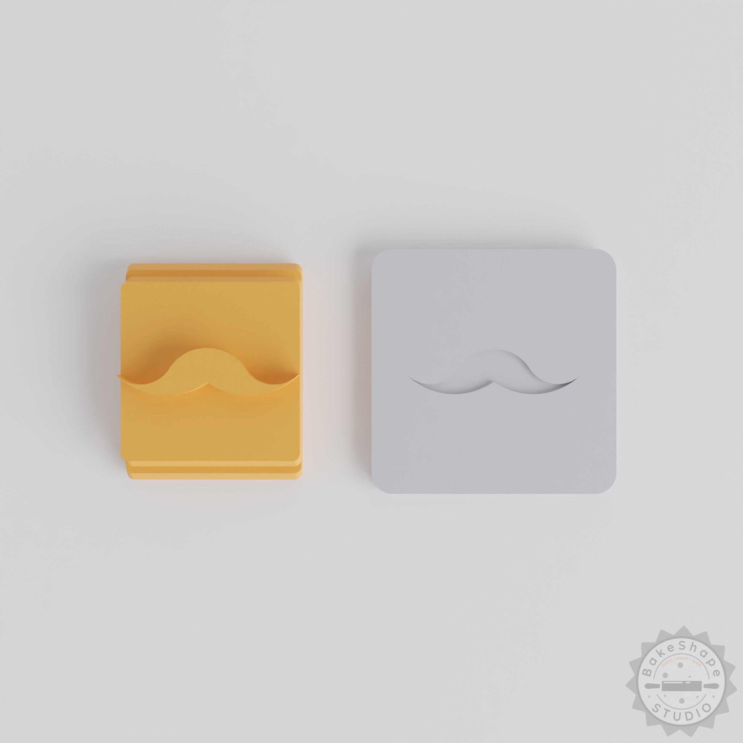 Moustache Stamp Tile Set, 5 Designs for Clay and Fondant, Facial Hair Molds, Cookie Decorating Pack