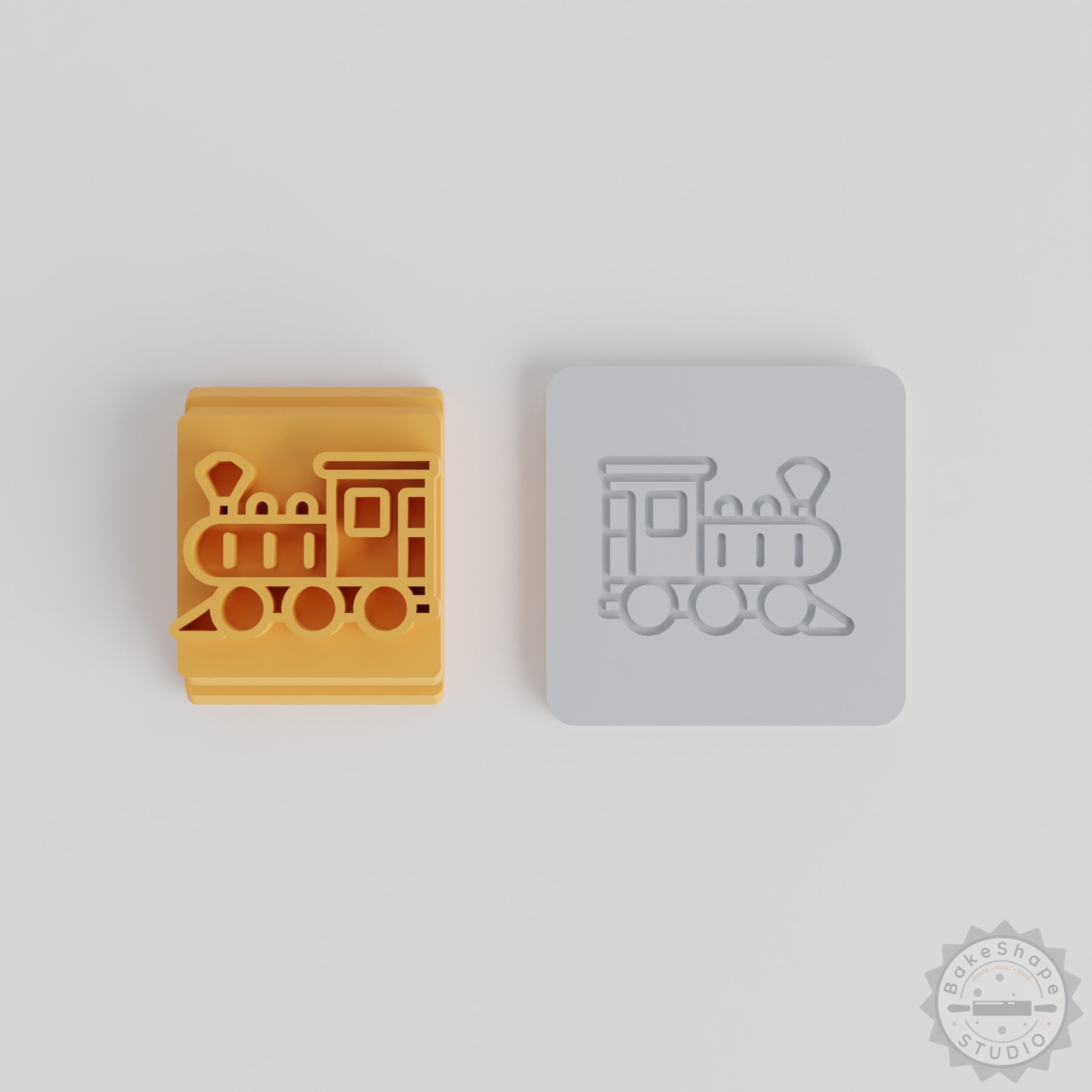Vintage Train Stamp Set, 5 Sizes, Cookie Clay Fondant Craft Mold