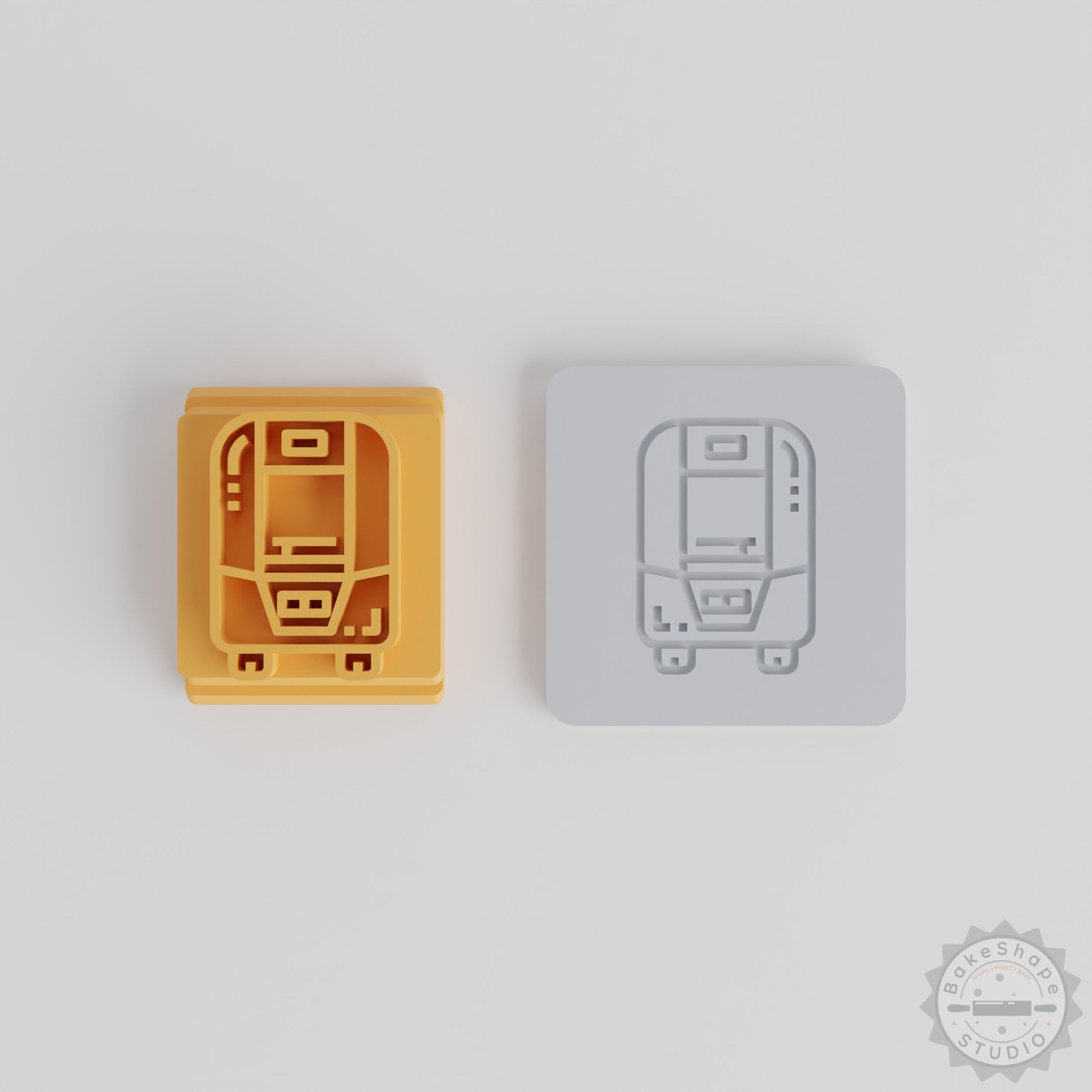 Railway train stamp tile set 5-piece STL for 3D printing detailed clay and craft designs