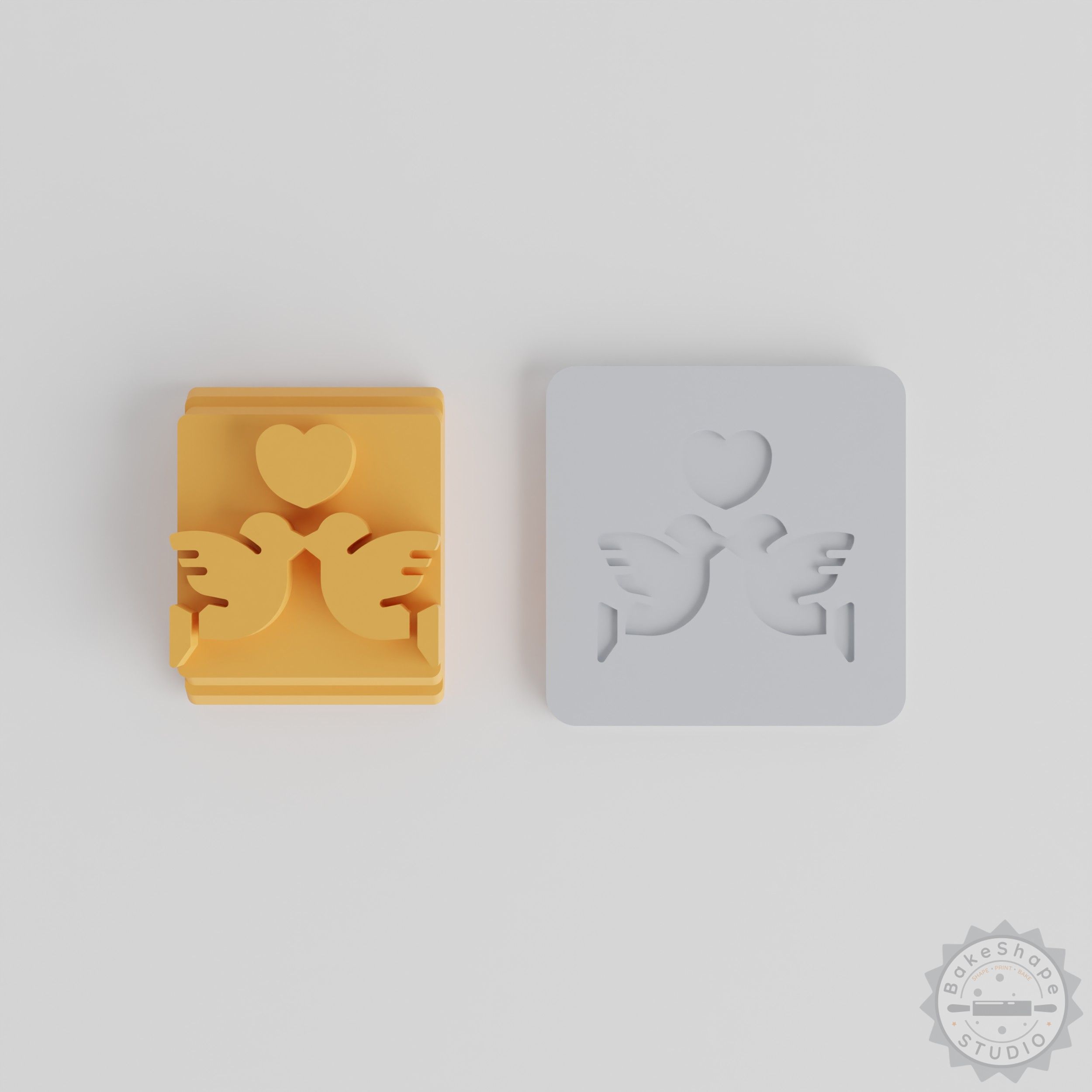 Dove Stamp Tile Set, 5 Sizes for Clay, Cookies, Fondant, Wedding Decorations