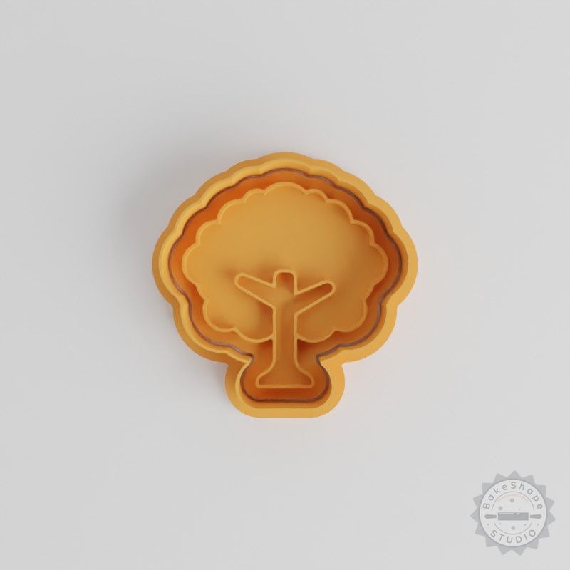 Tree Shape Cookie Cutter and Stamp Set, 6 Piece, S/M/L Sizes, Fondant and Baking Tools