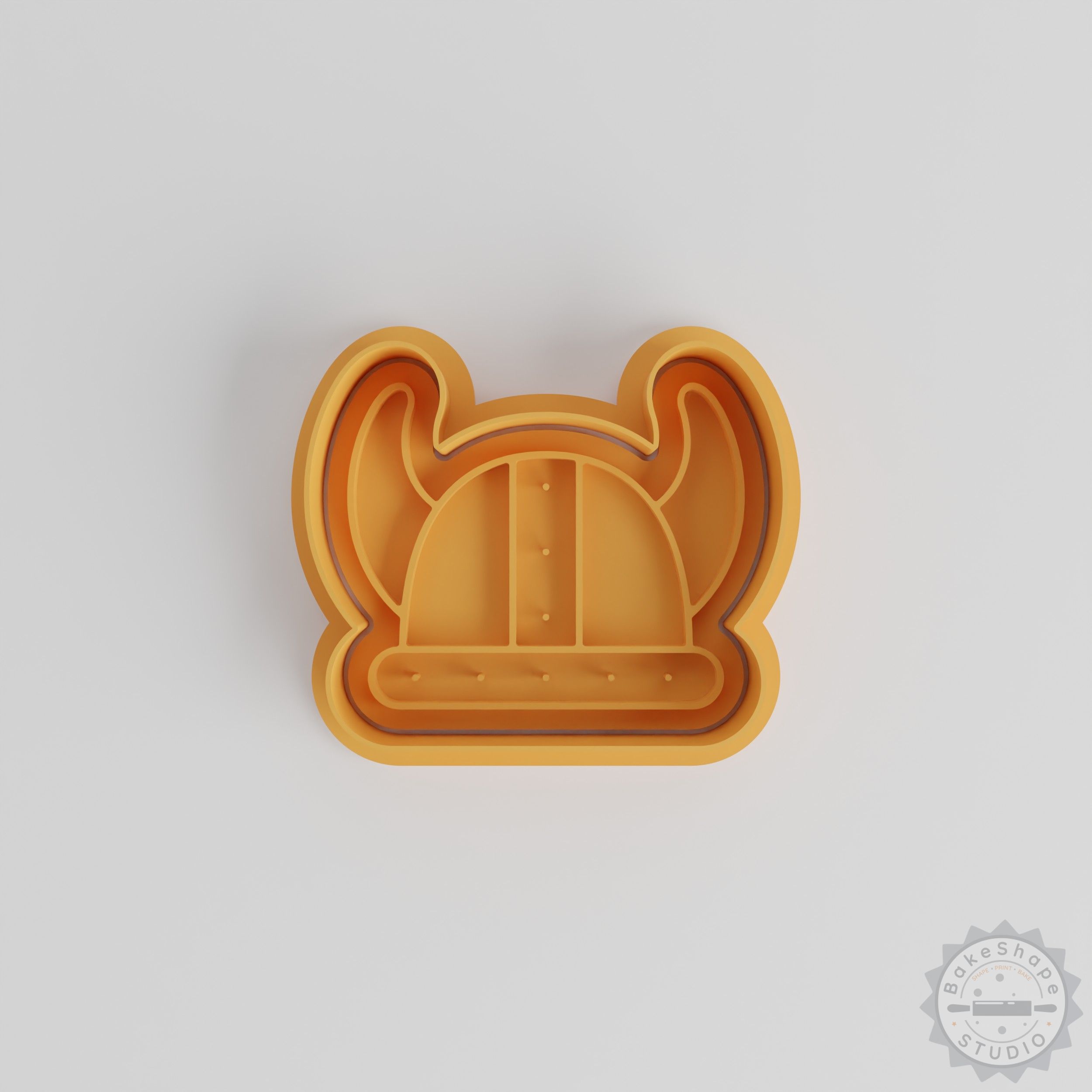Viking Helmet Cookie Cutter Set, Shape Stamp for Fondant, Nordic Warrior Helm in 3 Sizes