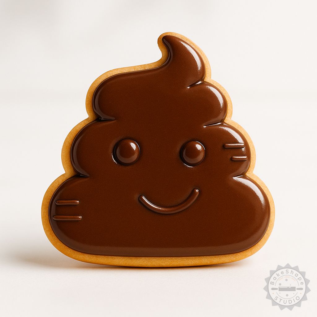 Poop emoji cookie cutter and stamp set STL for 3D printing playful baking tools in multiple sizes