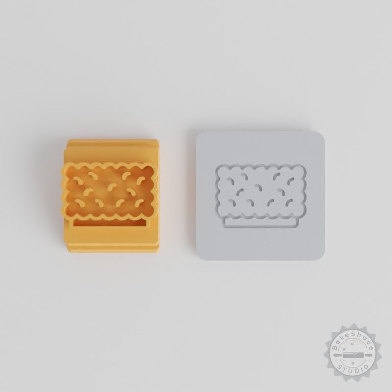 Hedge Stamp Tile Set for Clay and Cookies, Motif Sizes 20-40mm, 5-Piece Tool for Fondant and Soft Materials