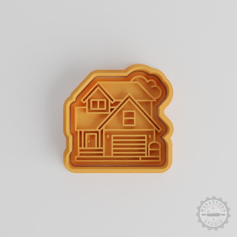 House Shape Cutter and Stamp Set, Perfect for Cookies, Fondant, 3 Sizes, 6 Pieces