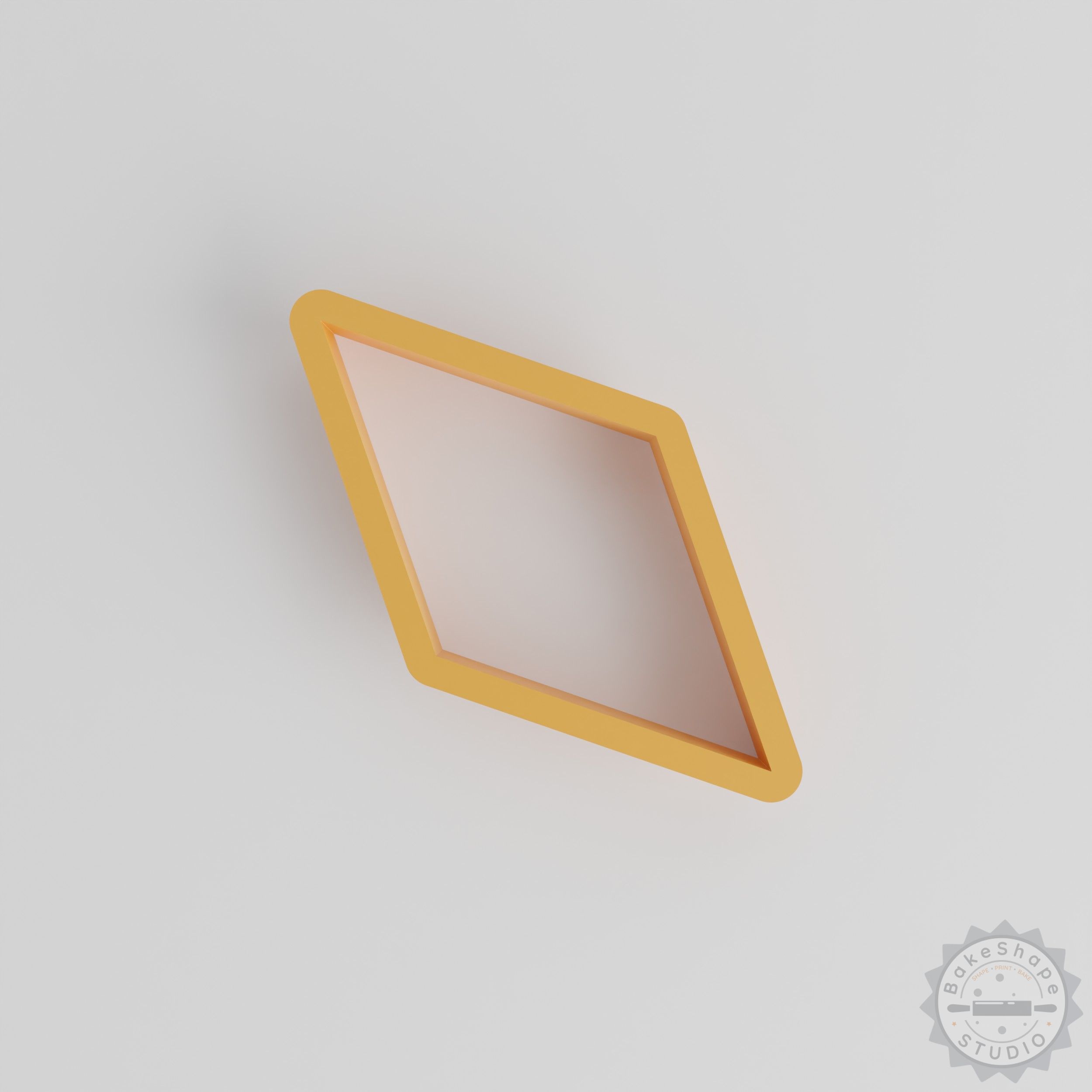 Parallelogram shape cutter set STL for 3D printing with 18 geometric cookie and clay mold sizes