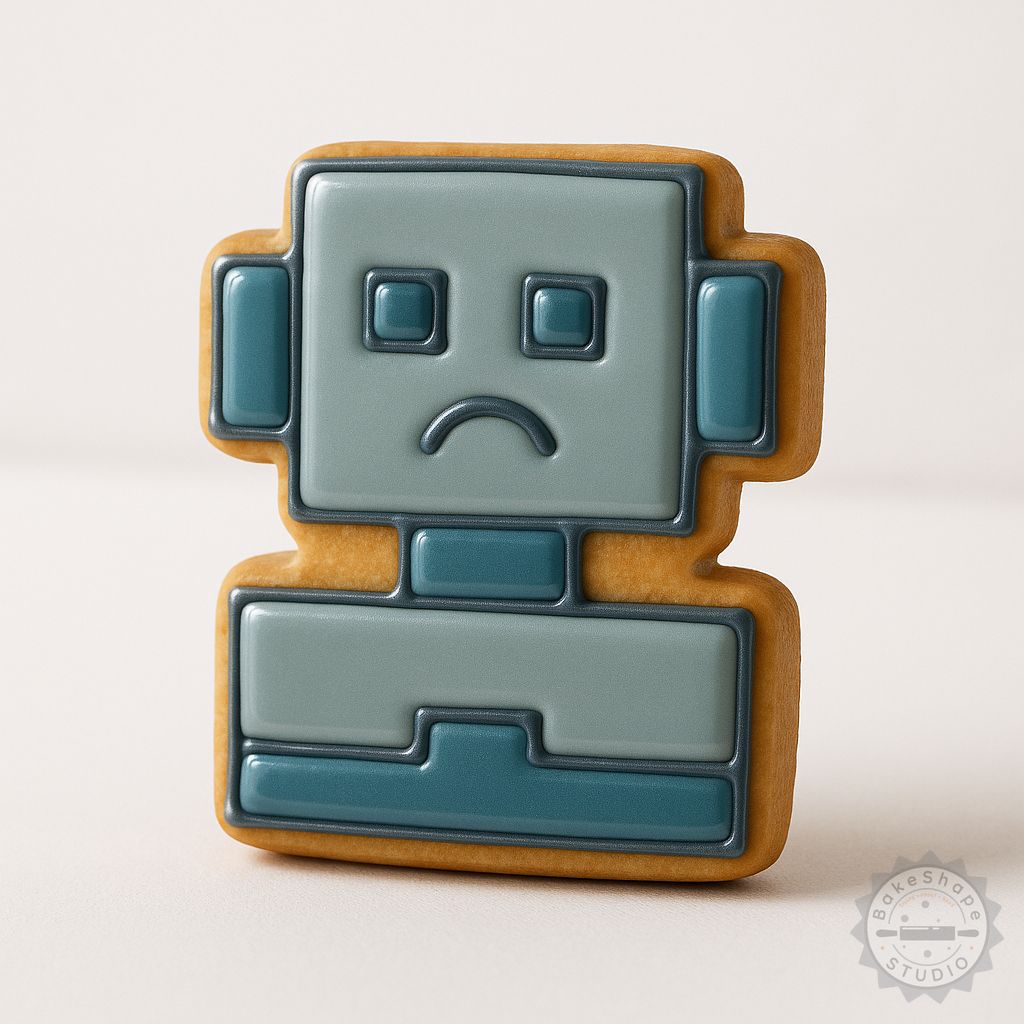 Robot cookie cutter and stamp set STL for 3D printing with Small, Medium, and Large sizes