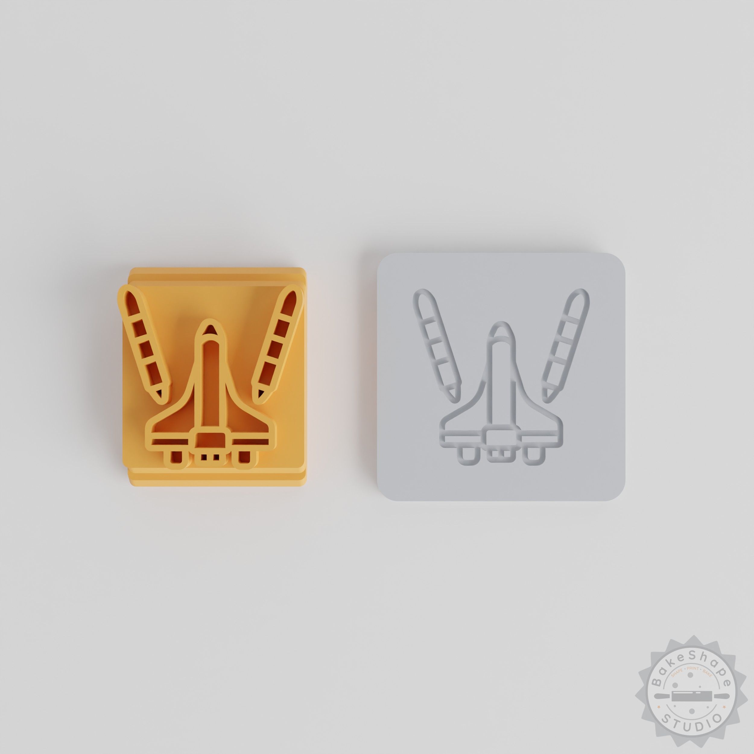 Space Exploration Rocket Stamp Tile Set, 5 Pattern Sizes for Clay, Cookies, Fondant