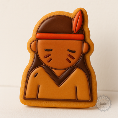 Decorated example 1 of Indian Culture Cookie Cutter & Stamp Set, Tribal Heritage Shapes, 6 Pieces, Perfect for Fondant Baking