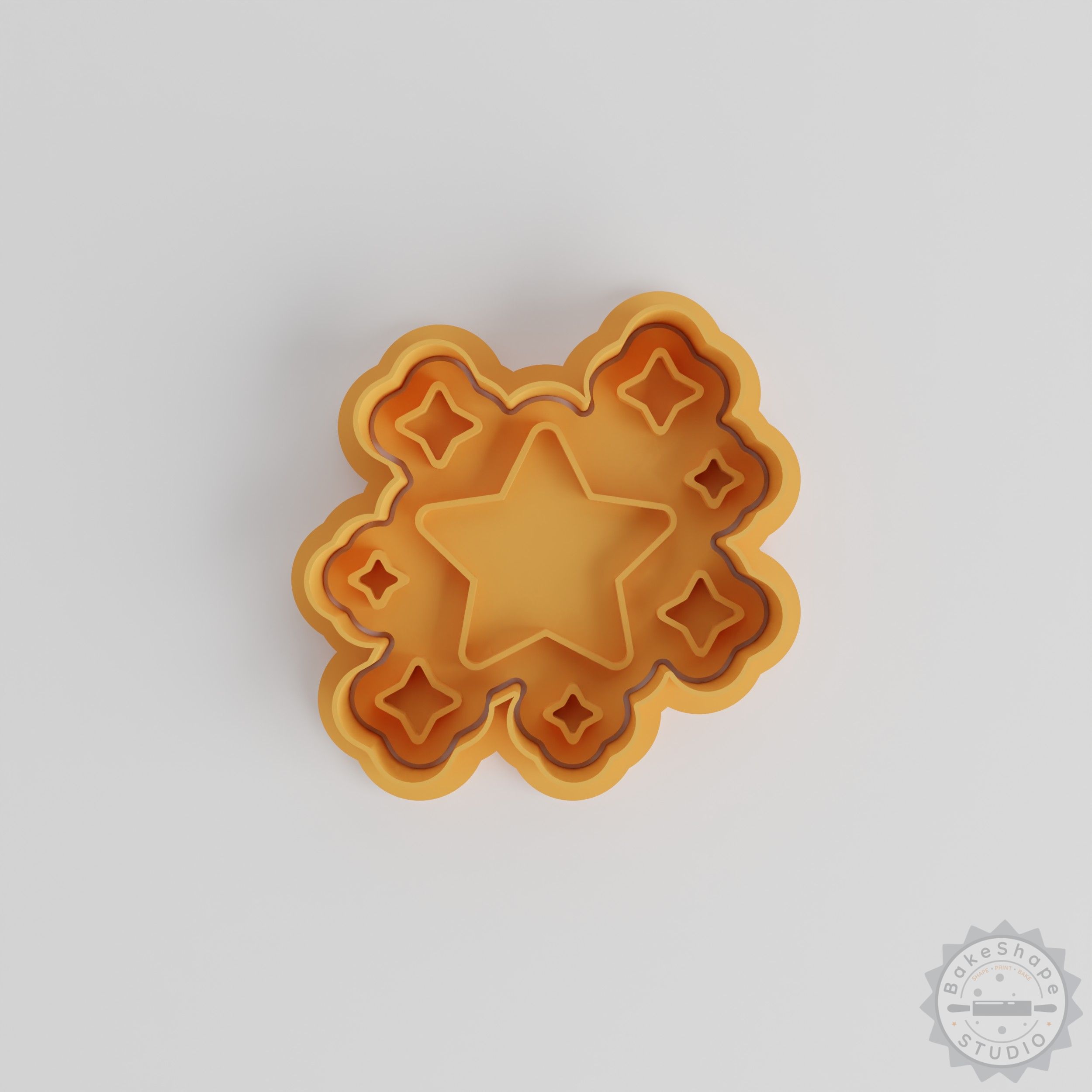 Star Shaped Cookie Cutters and Stamps Set, 6-Piece, Space Theme, S/M/L Sizes, for Cookies and Fondant