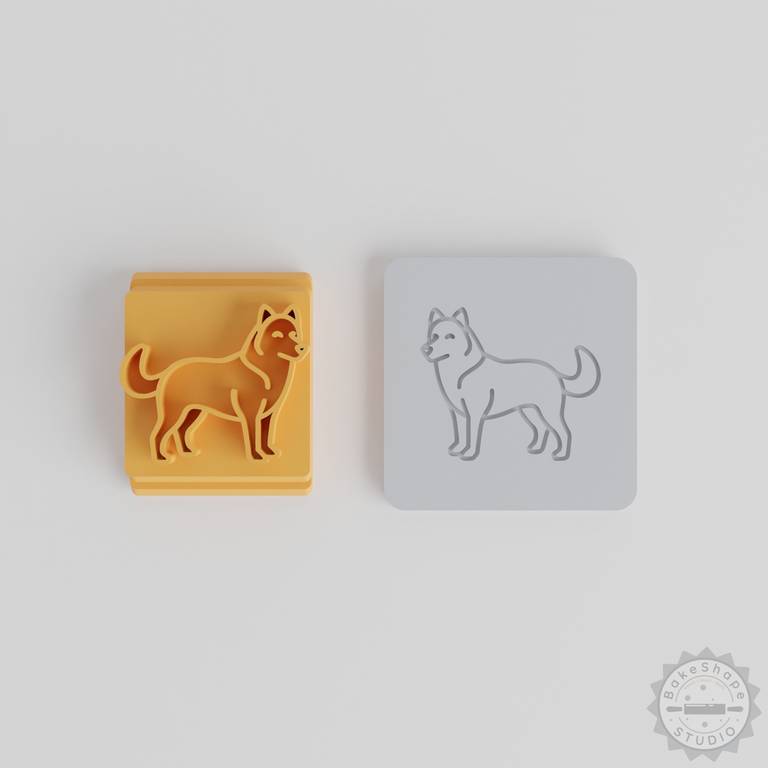 Siberian Husky Stamp Tile Set, 5 Sizes for Clay, Cookies, Fondant - Husky, Arctic Dog Design