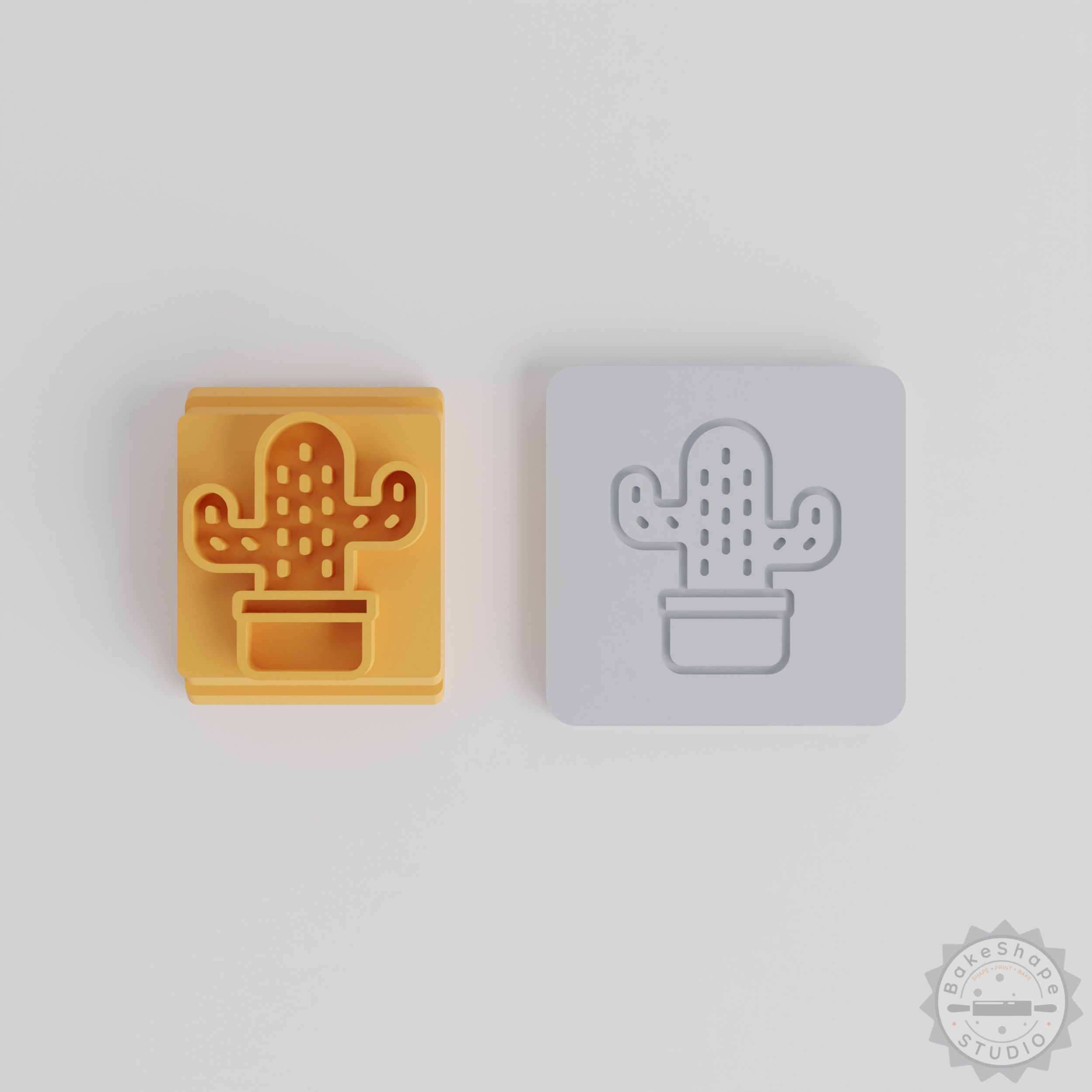 Mini Cactus Stamp Tile Set, 5 Piece, Perfect for Clay Cookies Fondant, Motif Sizes 20-40mm