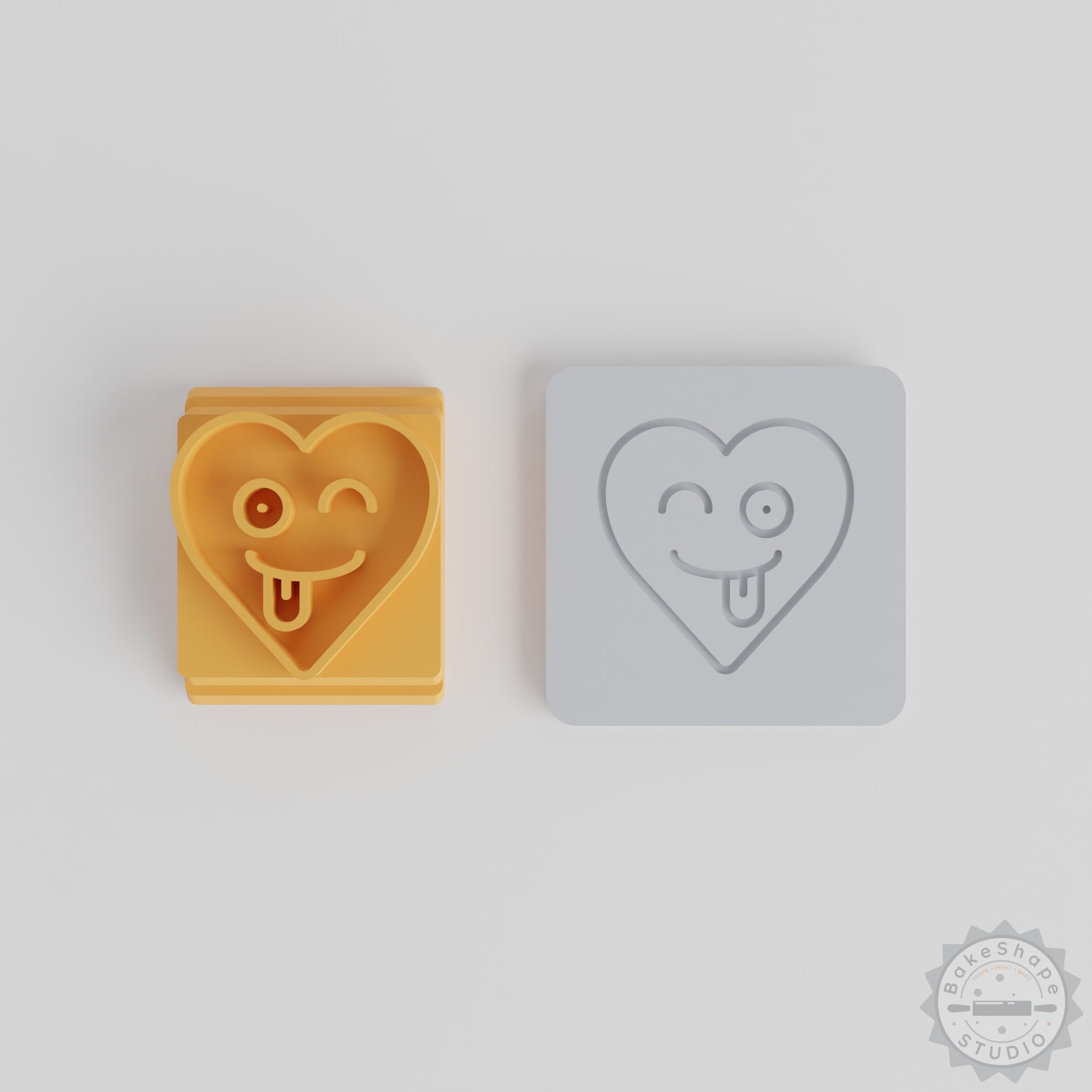 Funny Face Stamp Set, 5 Sizes, Heart Wink & Emoji Designs for Clay & Cookies