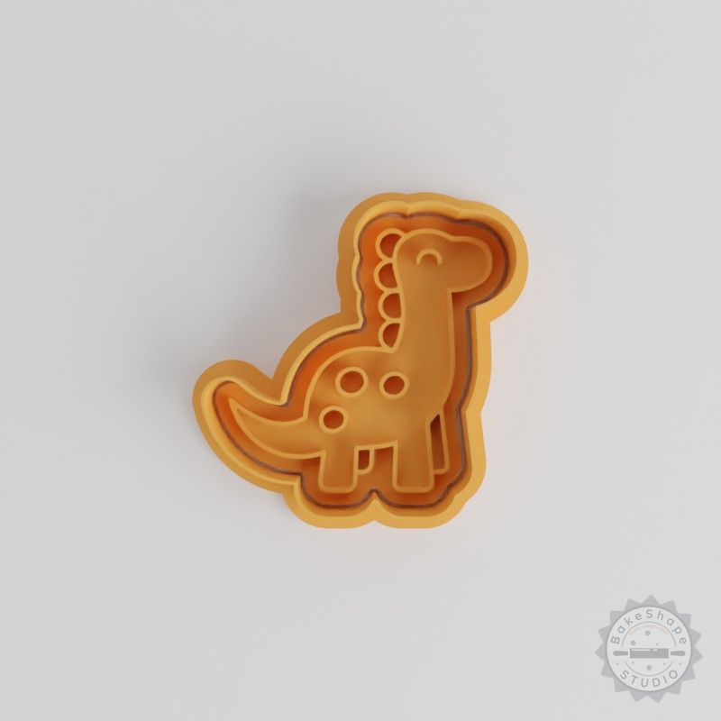 Dinosaur Cookie Cutter & Stamp Set, Sauropod Shape, 6-Piece Collection for Cookies & Fondant, S/M/L Sizes