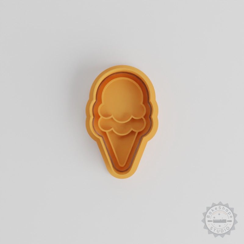 Ice Cream Shape Cutter & Stamp Set, Perfect for Cookies & Fondant, 6 Piece S/M/L Sizes
