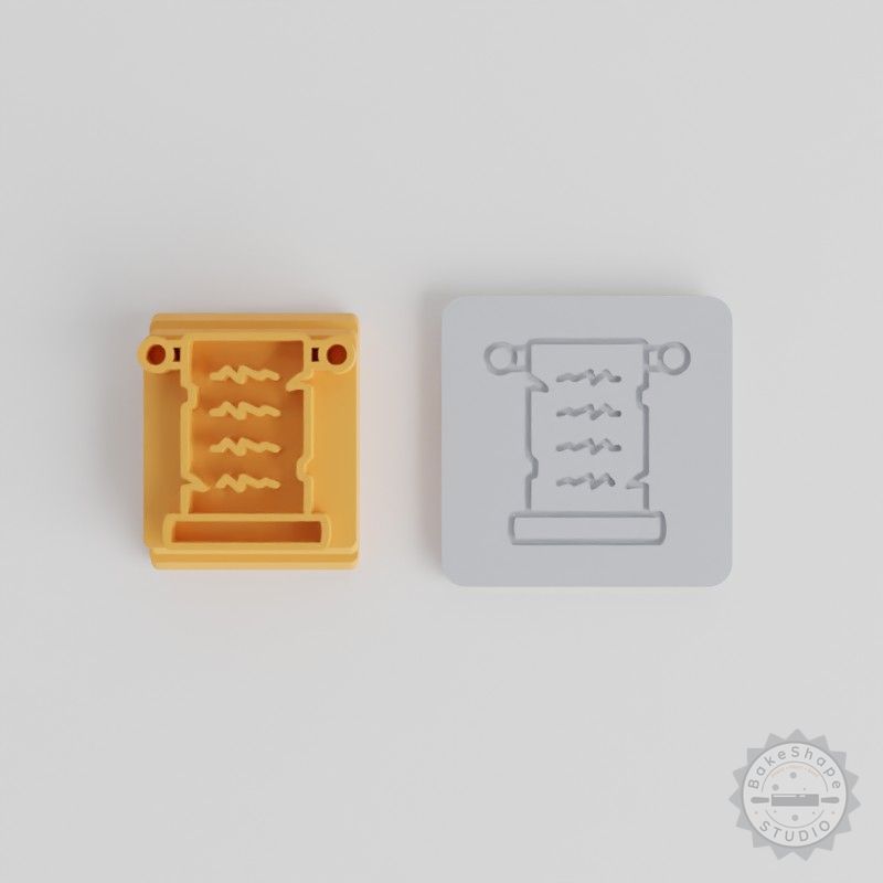 Scroll Stamp Tile Set for Clay, Cookies, Fondant – 5 Motif Sizes (20-40mm)